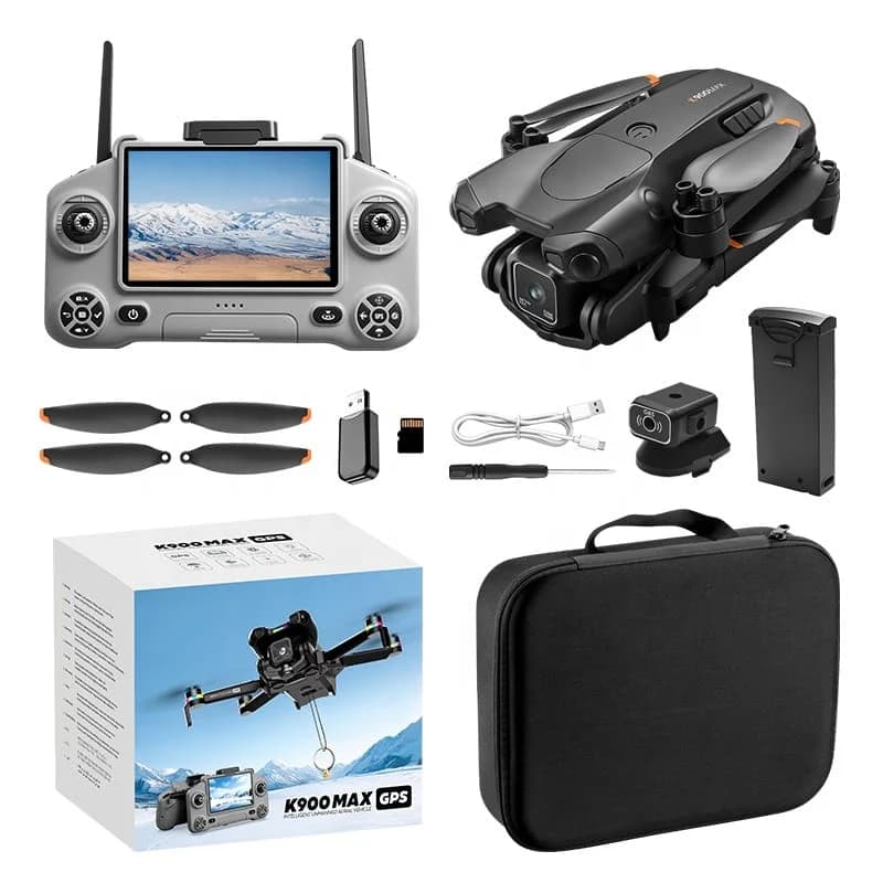 L7 / k900 MAX GPS Drone with 4.5” LCD Screen, Dual Camera, 360° Obstacle Avoidance, Brushless Motor & Airdrop Function